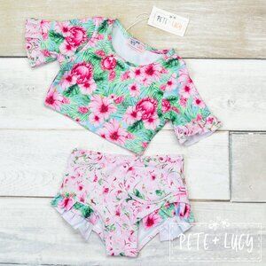 Pete + Lucy Vintage Floral swim 2 pc
